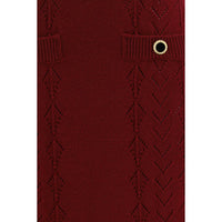 Alessandra Rich Bordeaux Wool Oves Aries Midi Skirt