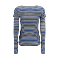 Ganni Gray Cotton Long Sleeve T-Shirt