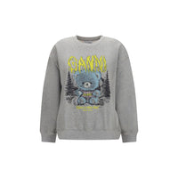 Ganni Gray Cotton Sweatshirt