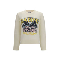 Ganni Beige Wool Oves Aries Sweatshirt