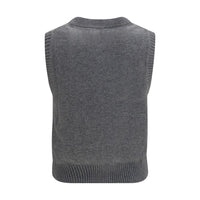 Ganni Gray Wool Oves Aries Sleeveles Sweater