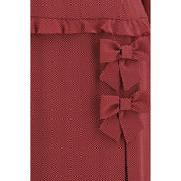 Alessandra Rich Bordeaux Silk Casual Dress