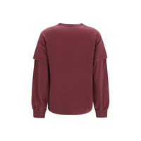 Ganni Bordeaux Cotton Sweatshirt