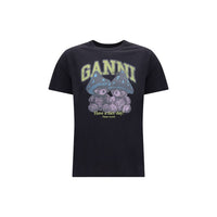 Ganni Gray Cotton T-Shirt