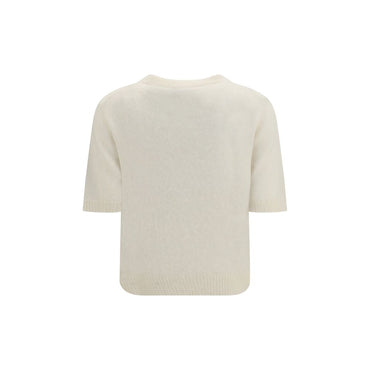 Ganni Beige Alpaca Vicugna Pacos T-Shirt