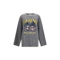 Ganni Gray Alpaca Vicugna Pacos Sweatshirt