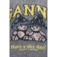 Ganni Gray Alpaca Vicugna Pacos Sweatshirt