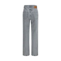 Ganni Gray Cotton Straight-Leg Jeans