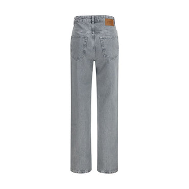 Ganni Gray Cotton Straight-Leg Jeans