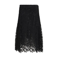 Fendi Black Silk Midi Skirt