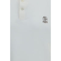 Brunello Cucinelli White Cotton Polo Shirt