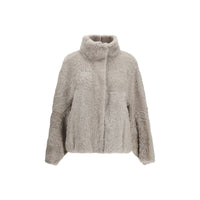Brunello Cucinelli Gray Faux Fur Full-Length Jacket