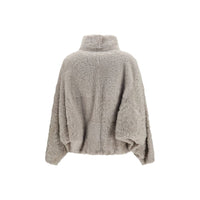Brunello Cucinelli Gray Faux Fur Full-Length Jacket