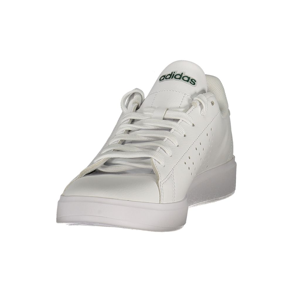 Adidas White Polyester Athletic Sneakers