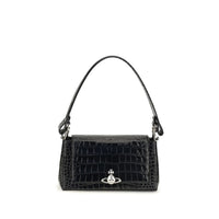 Vivienne Westwood Black Calf Leather Bos Taurus Shoulder Bag