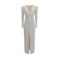 Alessandra Rich White Viscose Cocktail Dress