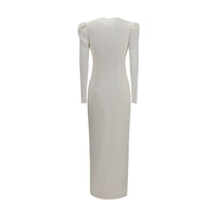 Alessandra Rich White Viscose Cocktail Dress