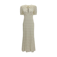 Alessandra Rich Beige Silk Casual Dress