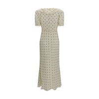 Alessandra Rich Beige Silk Casual Dress