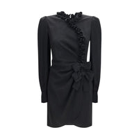 Alessandra Rich Black Silk Cocktail Dress