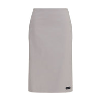 Miu Miu Gray Cotton Midi Skirt