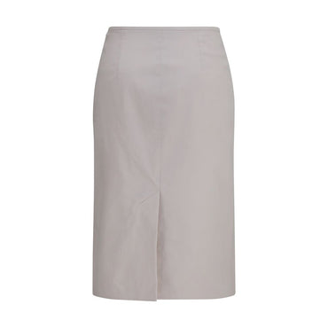 Miu Miu Gray Cotton Midi Skirt