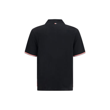Thom Browne Black Cotton Polo Shirt