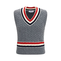 Thom Browne Gray Wool Oves Aries Sleeveles Sweater