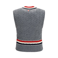 Thom Browne Gray Wool Oves Aries Sleeveles Sweater