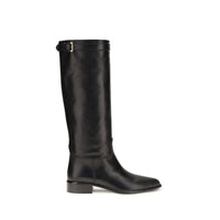 Prada Black Calf Leather Bos Taurus Ankle Boots
