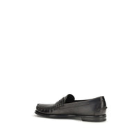 Prada Black Calf Leather Bos Taurus Slip-On Loafers