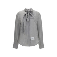 Thom Browne Gray Silk Pattern Shirt