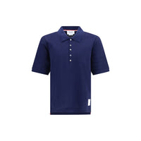 Thom Browne Blue Cotton Polo Shirt