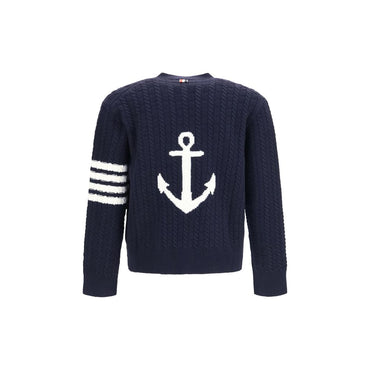 Thom Browne Blue Wool Oves Aries Cardigan