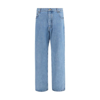 Thom Browne Blue Cotton Relaxed Fit Jeans