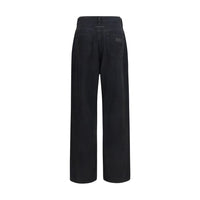 MM6 Black Cotton Relaxed Fit Jeans