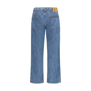 Burberry Blue Cotton Straight-Leg Jeans
