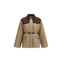 Versace Beige Nylon Full-Length Jacket