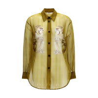 Khaite Beige Silk Pattern Shirt