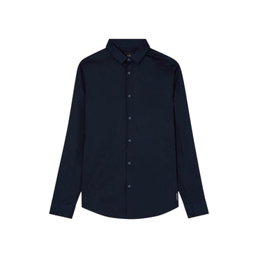 Armani Exchange Blue Cotton Dress Shirt