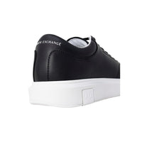 Armani Exchange Black Leather Low Top Sneakers