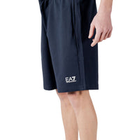 EA7 Emporio Armani Blue Cotton Bermuda Shorts
