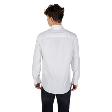 Armani Exchange Cream Elastane Dress Shirt