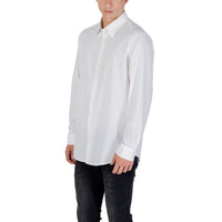 Armani Exchange Cream Elastane Dress Shirt