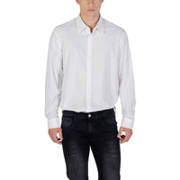 Armani Exchange Cream Elastane Dress Shirt