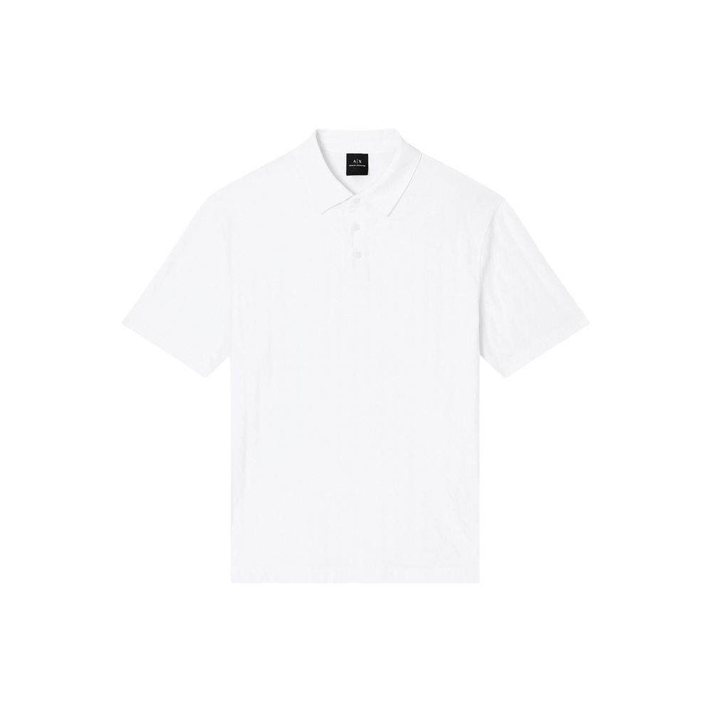 Armani Exchange White Cotton Polo Shirt