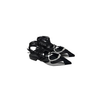 PINKO Black Leather Ballet Flats