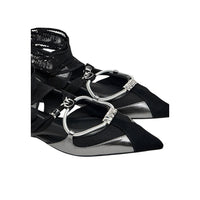 PINKO Black Leather Ballet Flats