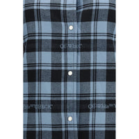 Off-White Blue Cotton Full-Length Jacket