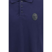 Versace Blue Cotton Polo Shirt